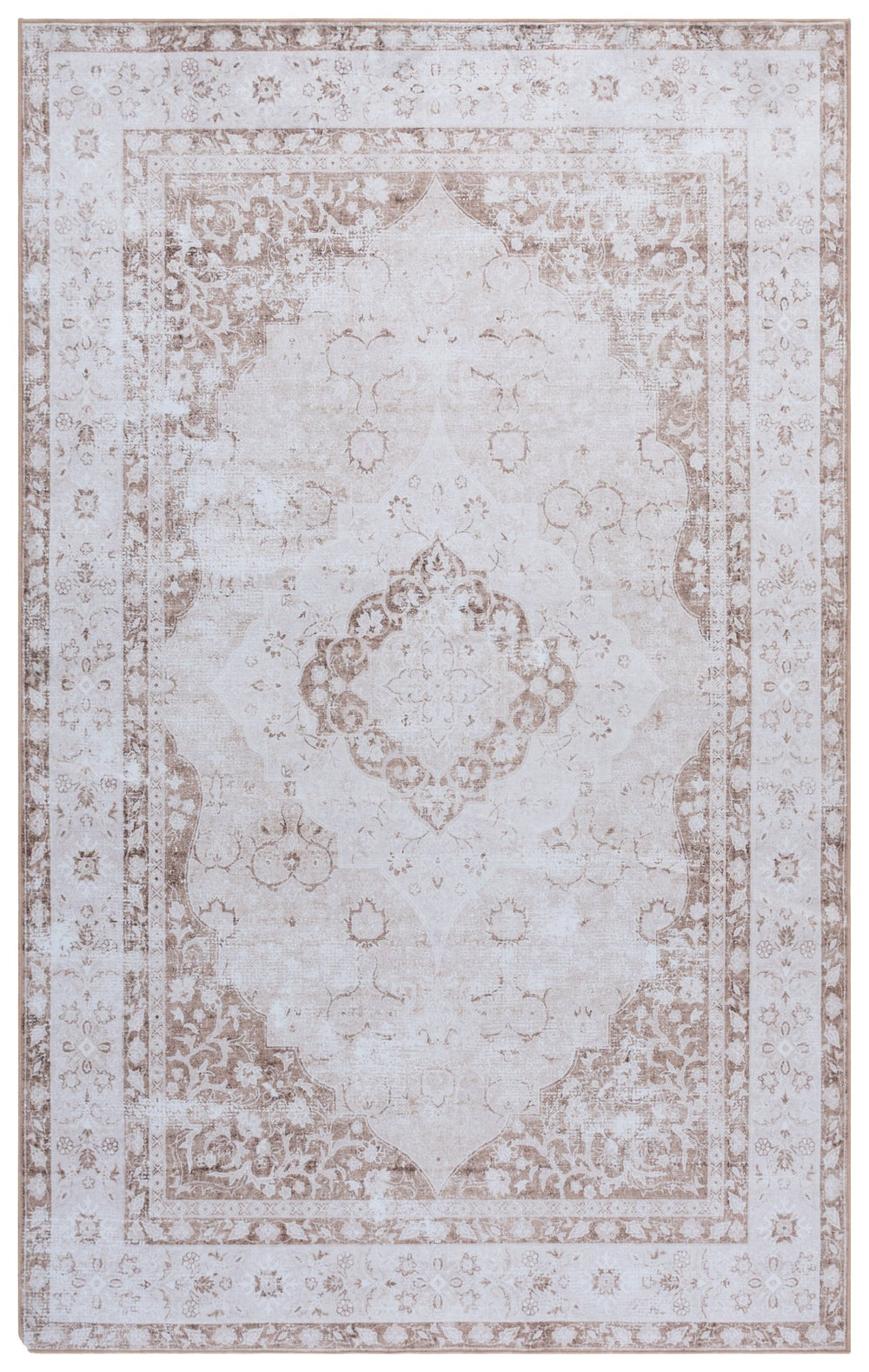 Safavieh Arizona Timeless Beige Runner Rug With Low Pile, Washable Polyester, Slip-Resistant Backing For Hallway 2'-6" x 8'-0" ARZ301B-28
