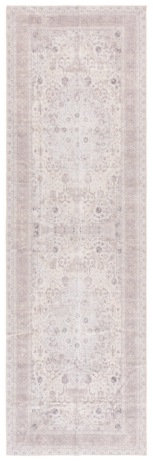 Safavieh Arizona Round Ivory & Beige Floral Area Rug — Low-Profile Polyester Pile, Power-Loomed Durability 6'-0" x 6'-0" ARZ302A-6R