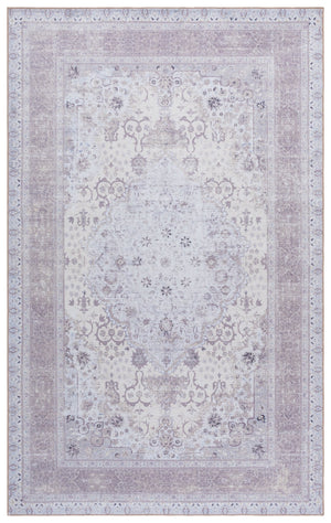 Safavieh Arizona Round Ivory & Beige Floral Area Rug — Low-Profile Polyester Pile, Power-Loomed Durability 6'-0" x 6'-0" ARZ302A-6R