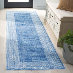 Safavieh Arizona 6' Round Area Rug In Blue & Ivory - Elegant Traditional Design, Washable, Slip-resistant Comfort Blue ,Ivory Polyester Arz303m-6r