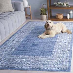 Safavieh Arizona 6' Round Area Rug In Blue & Ivory - Elegant Traditional Design, Washable, Slip-resistant Comfort Blue ,Ivory Polyester Arz303m-6r