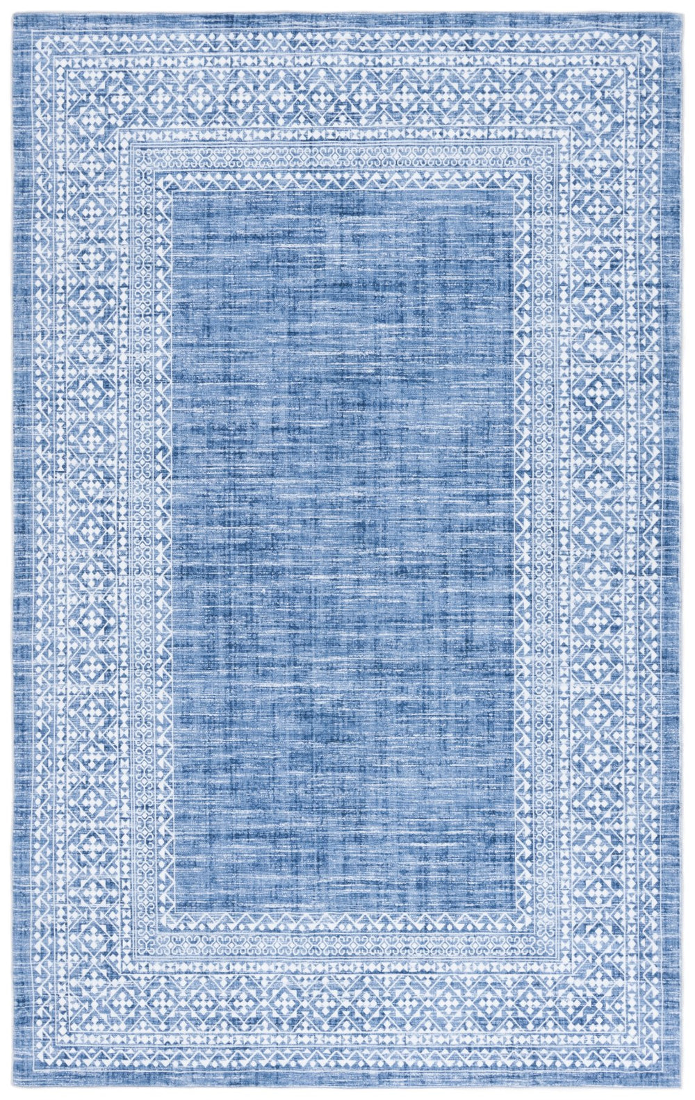 Safavieh Arizona 6' Round Area Rug In Blue & Ivory - Elegant Traditional Design, Washable, Slip-resistant Comfort Blue ,Ivory Polyester Arz303m-6r