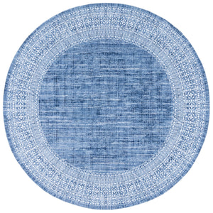 Safavieh Arizona 6' Round Area Rug In Blue & Ivory - Elegant Traditional Design, Washable, Slip-resistant Comfort Blue ,Ivory Polyester Arz303m-6r