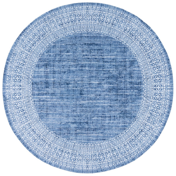 Safavieh Arizona 6' Round Area Rug In Blue & Ivory - Elegant Traditional Design, Washable, Slip-resistant Comfort Blue ,Ivory Polyester Arz303m-6r
