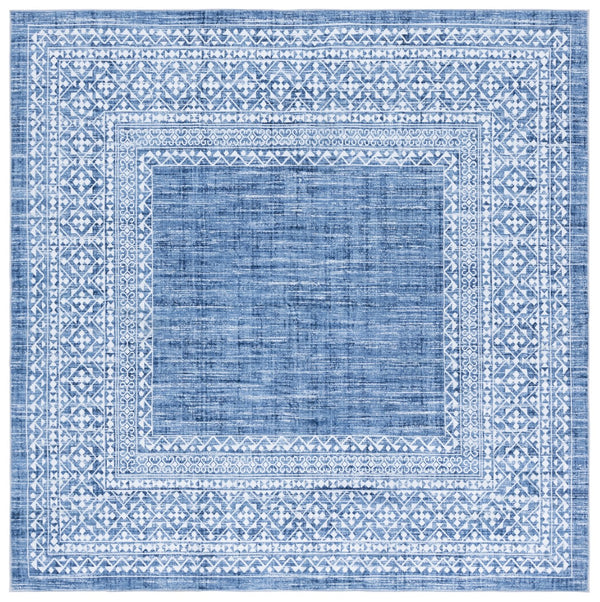 Safavieh Arizona 6' Round Area Rug In Blue & Ivory - Elegant Traditional Design, Washable, Slip-resistant Comfort Blue ,Ivory Polyester Arz303m-6r