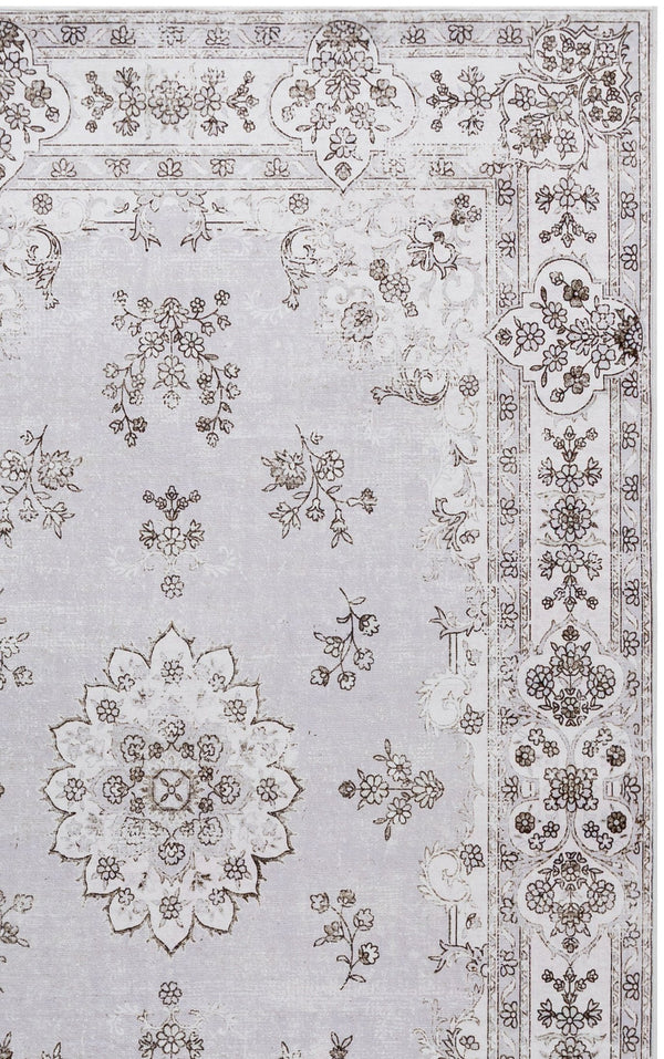 Safavieh Arizona Timeless Beige And Ivory Floral Rug — Low-Profile Polyester Power-Loomed, Washable, Slip-Resistant 4'-0" x 6'-0" ARZ304B-4