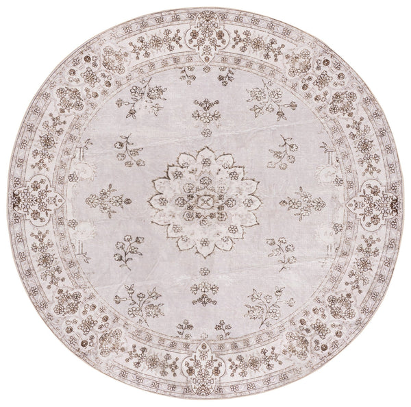 Safavieh Arizona Soft Beige & Ivory Floral Area Rug, Low-Profile Polyester Power-Loomed With Slip-Resistant Backing 6'-0" x 6'-0" ARZ304B-6SQ