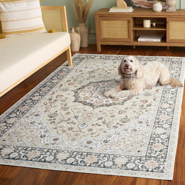 Safavieh Arizona Sage And Ivory Floral Runner Rug — Low-Profile, Durable Polyester, Machine-Washable, Slip-Resistant Elegance 2'-6" x 8'-0" ARZ306W-28