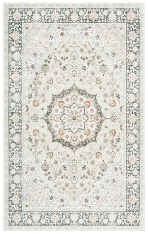 Safavieh Arizona Sage And Ivory Floral Square Rug — Low-Profile, Polyester Durable Area Accent With Slip-Resistant Backing 6'-0" x 6'-0" ARZ306W-6SQ