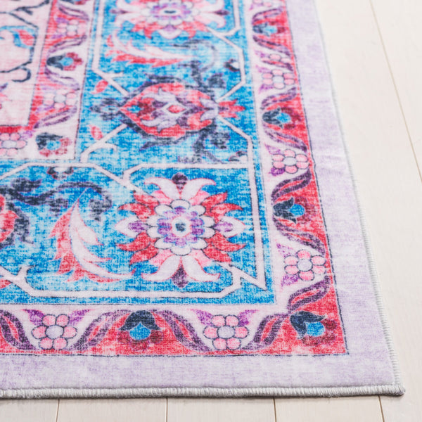 Safavieh Arizona Traditional Style Runner Area Rug - Elegant Ivory & Light Blue Design For Hallways & Rooms Ivory ,Light Blue Polyester Arz314a-5