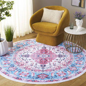 Safavieh Arizona Traditional Style Runner Area Rug - Elegant Ivory & Light Blue Design For Hallways & Rooms Ivory ,Light Blue Polyester Arz314a-6r