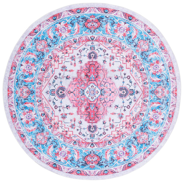 Safavieh Arizona Traditional Style Runner Area Rug - Elegant Ivory & Light Blue Design For Hallways & Rooms Ivory ,Light Blue Polyester Arz314a-6r