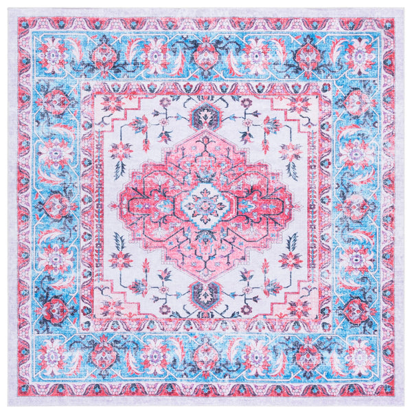 Safavieh Arizona Serene Ivory And Light Blue Runner Rug, Low-Profile Power-Loomed Polyester For Entryways 2'-6" x 9'-0" ARZ314A-29