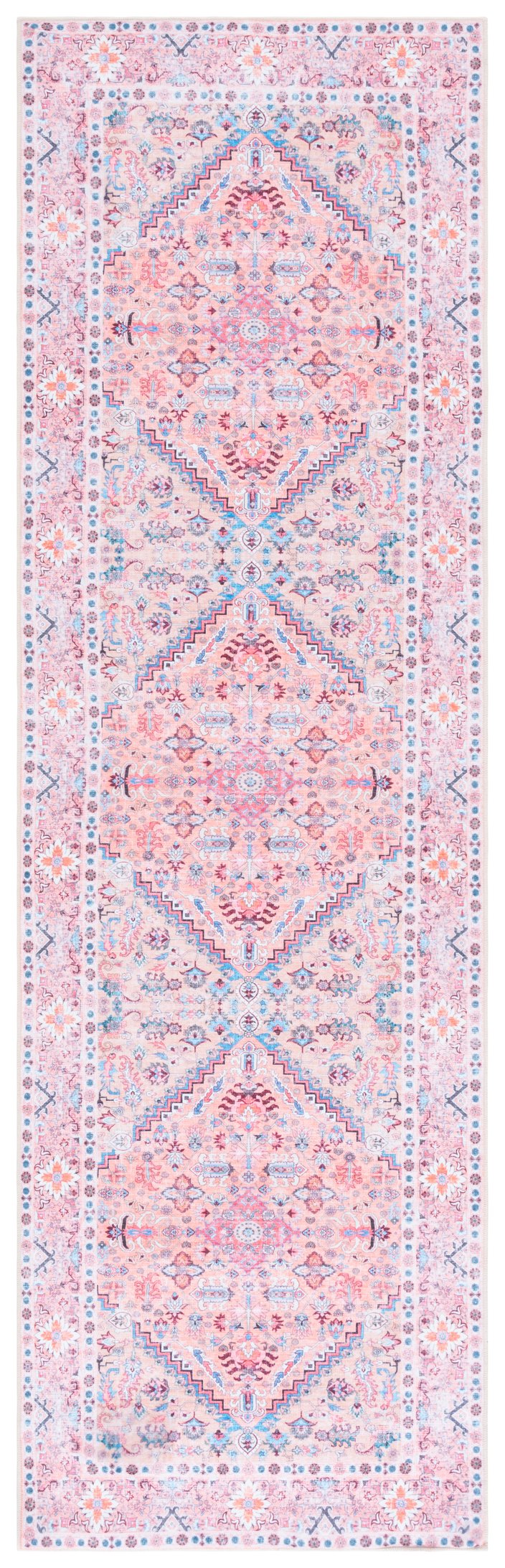 Safavieh Arizona Elegant Area Rug With Traditional Patterns, Washable Design, Durable Polyester Craftsmanship Beige ,Pink Polyester Arz315b-4