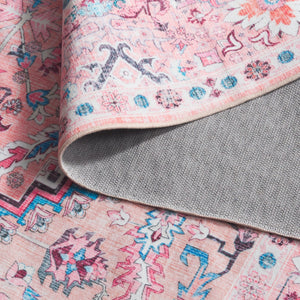 Safavieh Arizona Elegant Area Rug With Traditional Patterns, Washable Design, Durable Polyester Craftsmanship Beige ,Pink Polyester Arz315b-4