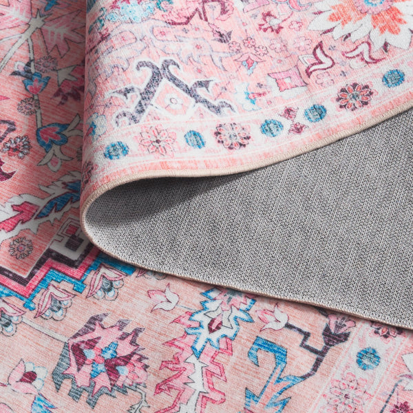 Safavieh Arizona Elegant Area Rug With Traditional Patterns, Washable Design, Durable Polyester Craftsmanship Beige ,Pink Polyester Arz315b-4