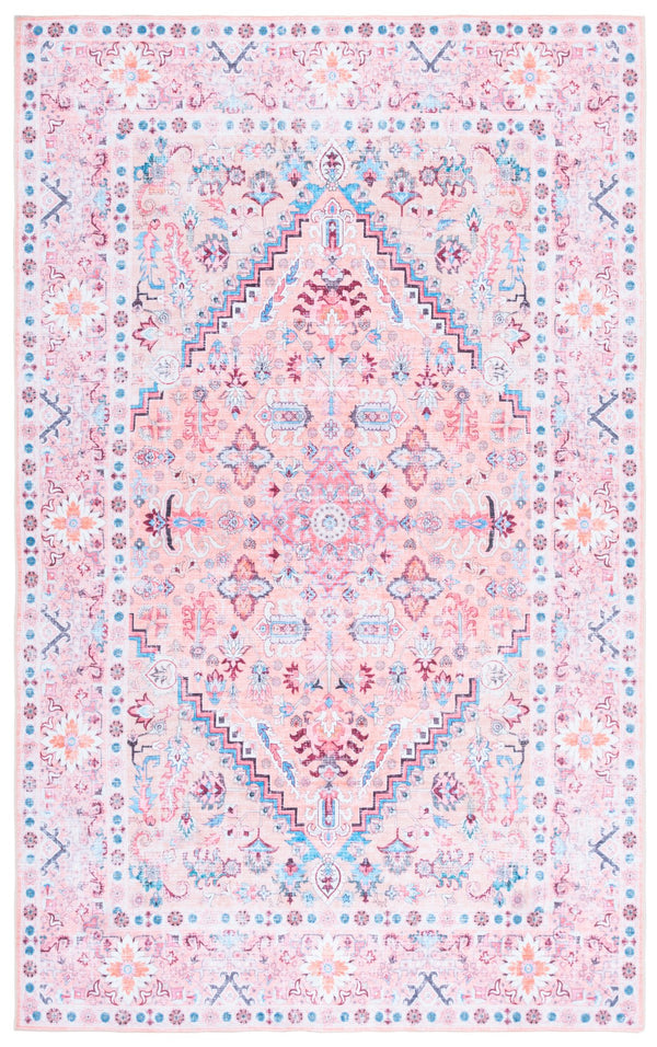 Safavieh Arizona Elegant Area Rug With Traditional Patterns, Washable Design, Durable Polyester Craftsmanship Beige ,Pink Polyester Arz315b-4