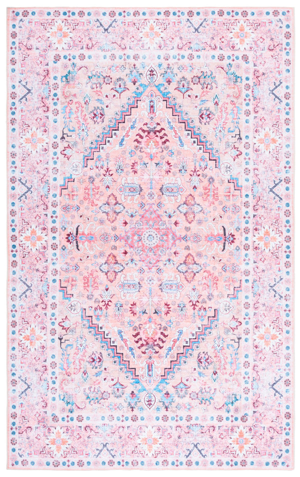 Safavieh Arizona Beige And Pink Oriental Area Rug — Power‑Loomed Polyester, Low Pile, Durable Elegant Accent 9'-0" x 12'-0" ARZ315B-9