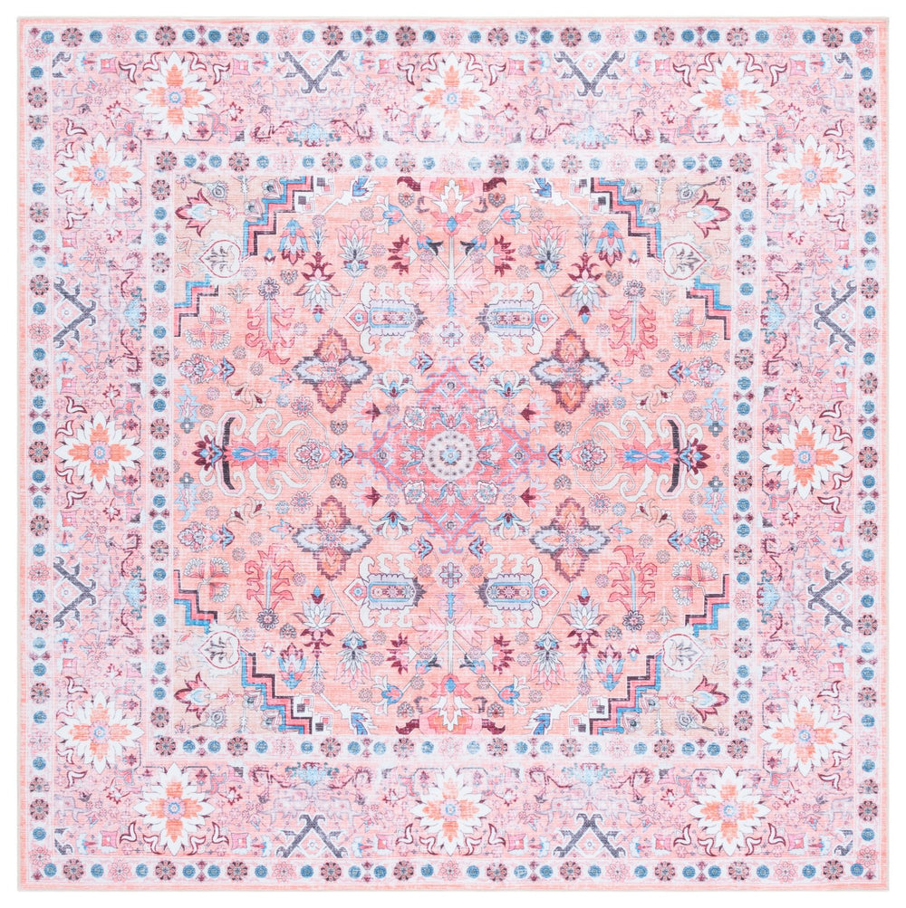 Safavieh Arizona Traditional Area Runner Rug - Elegant Beige & Pink Design For Timeless Home Décor Beige ,Pink Polyester Arz315b-6sq