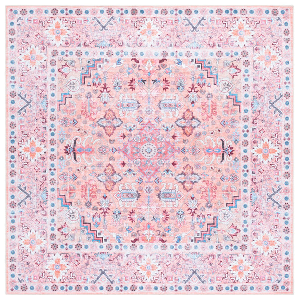 Safavieh Arizona Traditional Area Runner Rug - Elegant Beige & Pink Design For Timeless Home Décor Beige ,Pink Polyester Arz315b-6sq