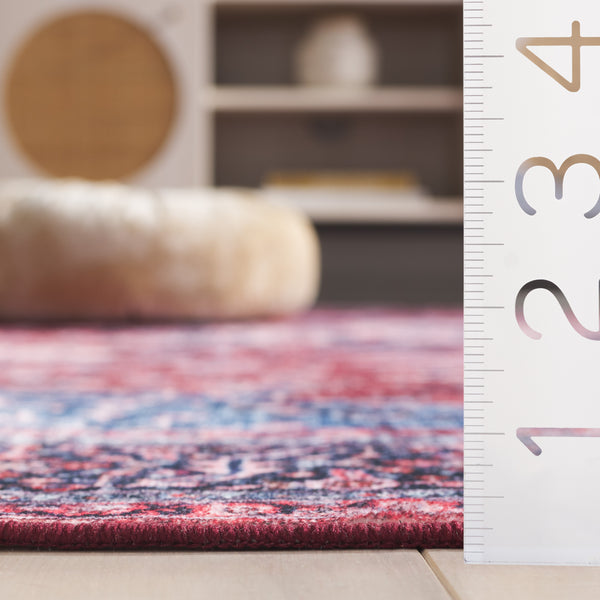 Safavieh Arizona Traditional Power Loomed Area Rug - Vibrant Colors, Durable, Washable & Slip-resistant Design Red ,Navy Polyester Arz316q-6