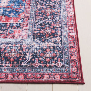 Safavieh Arizona Traditional Power Loomed Area Rug - Vibrant Colors, Durable, Washable & Slip-resistant Design Red ,Navy Polyester Arz316q-6