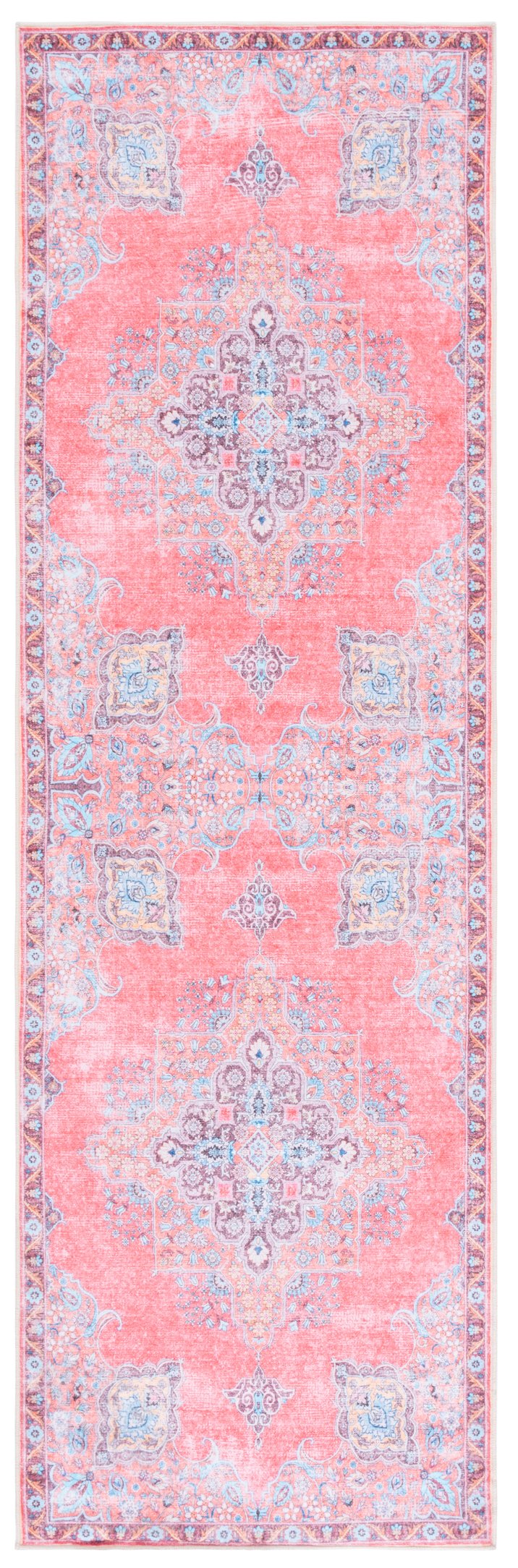 Safavieh Arizona Power Loomed Traditional Area Rug - Stylish, Washable, Slip-resistant Comfort For Any Space Pink ,Beige Polyester Arz318u-3
