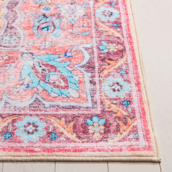 Safavieh Arizona Power Loomed Traditional Area Rug - Stylish, Washable, Slip-resistant Comfort For Any Space Pink ,Beige Polyester Arz318u-3