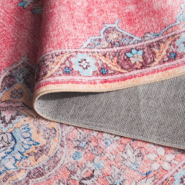 Safavieh Arizona Power Loomed Traditional Area Rug - Stylish, Washable, Slip-resistant Comfort For Any Space Pink ,Beige Polyester Arz318u-3