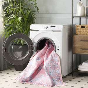 Safavieh Arizona Power Loomed Traditional Area Rug - Stylish, Washable, Slip-resistant Comfort For Any Space Pink ,Beige Polyester Arz318u-3