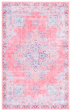 Safavieh Arizona Soft Pink & Beige Square Rug — Low-Profile Polyester, Washable, Slip-Resistant Accent Piece 8'-0" x 8'-0" ARZ318U-8SQ
