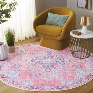 Safavieh Arizona Elegant Runner Rug In Soft Shades Of Pink And Beige – Durable, Washable, And Stylish Decor Pink ,Beige Polyester Arz318u-6r