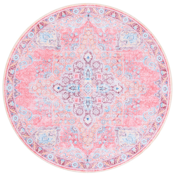 Safavieh Arizona Elegant Runner Rug In Soft Shades Of Pink And Beige – Durable, Washable, And Stylish Decor Pink ,Beige Polyester Arz318u-6r