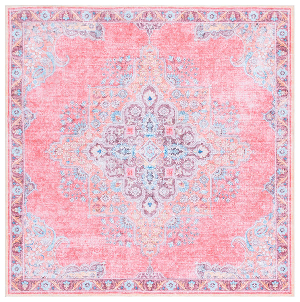 Safavieh Arizona Large Low-Profile Area Rug In Muted Pink And Beige — Soft Polyester, Stain-Resistant Finish 10'-0" x 14'-0" ARZ318U-10