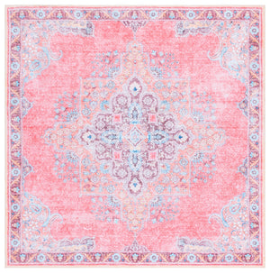 Safavieh Arizona Soft Pink Beige Round Area Rug – Low Profile 1/4" Pile, Machine Washable, Slip-Resistant 8'-0" x 8'-0" ARZ318U-8R