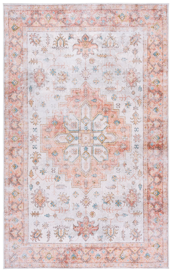 Safavieh Arizona Traditional Area Rug - Elegant Runner Design For Hallways, Durable And Stylish Polyester Beige ,Rust Polyester Arz319b-5