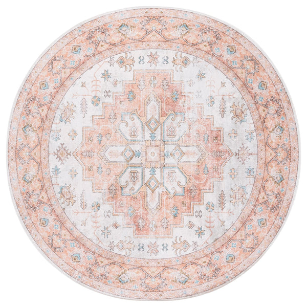 Safavieh Arizona Traditional Area Rug - Elegant Runner Design For Hallways, Durable And Stylish Polyester Beige ,Rust Polyester Arz319b-6r