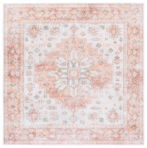 Safavieh Arizona Traditional Area Rug - Elegant Runner Design For Hallways, Durable And Stylish Polyester Beige ,Rust Polyester Arz319b-6sq