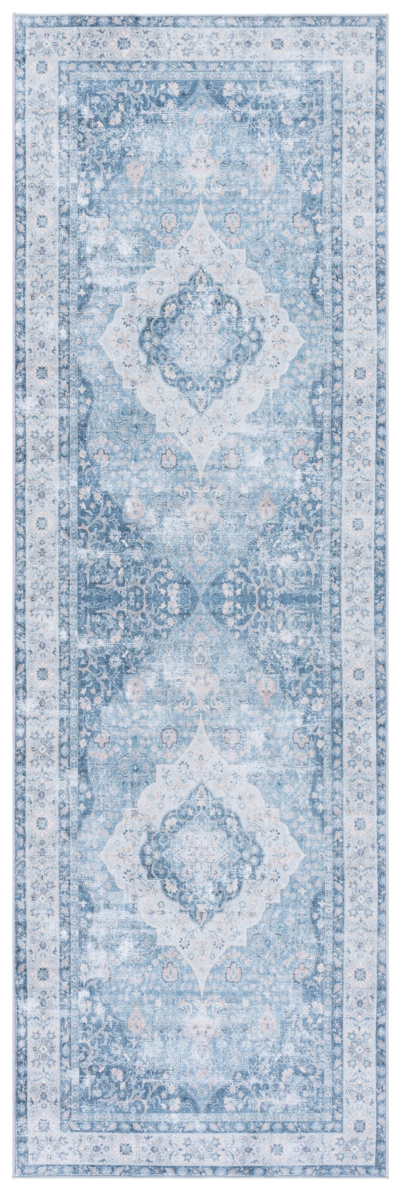 Safavieh Arizona Elegant Area Rug Runner - Timeless Blue Design, Durable, Slip-resistant, Easy To Clean Blue ,Light Blue Polyester Arz320m-6sq
