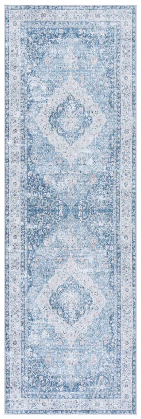 Safavieh Arizona Elegant Area Rug Runner - Timeless Blue Design, Durable, Slip-resistant, Easy To Clean Blue ,Light Blue Polyester Arz320m-28