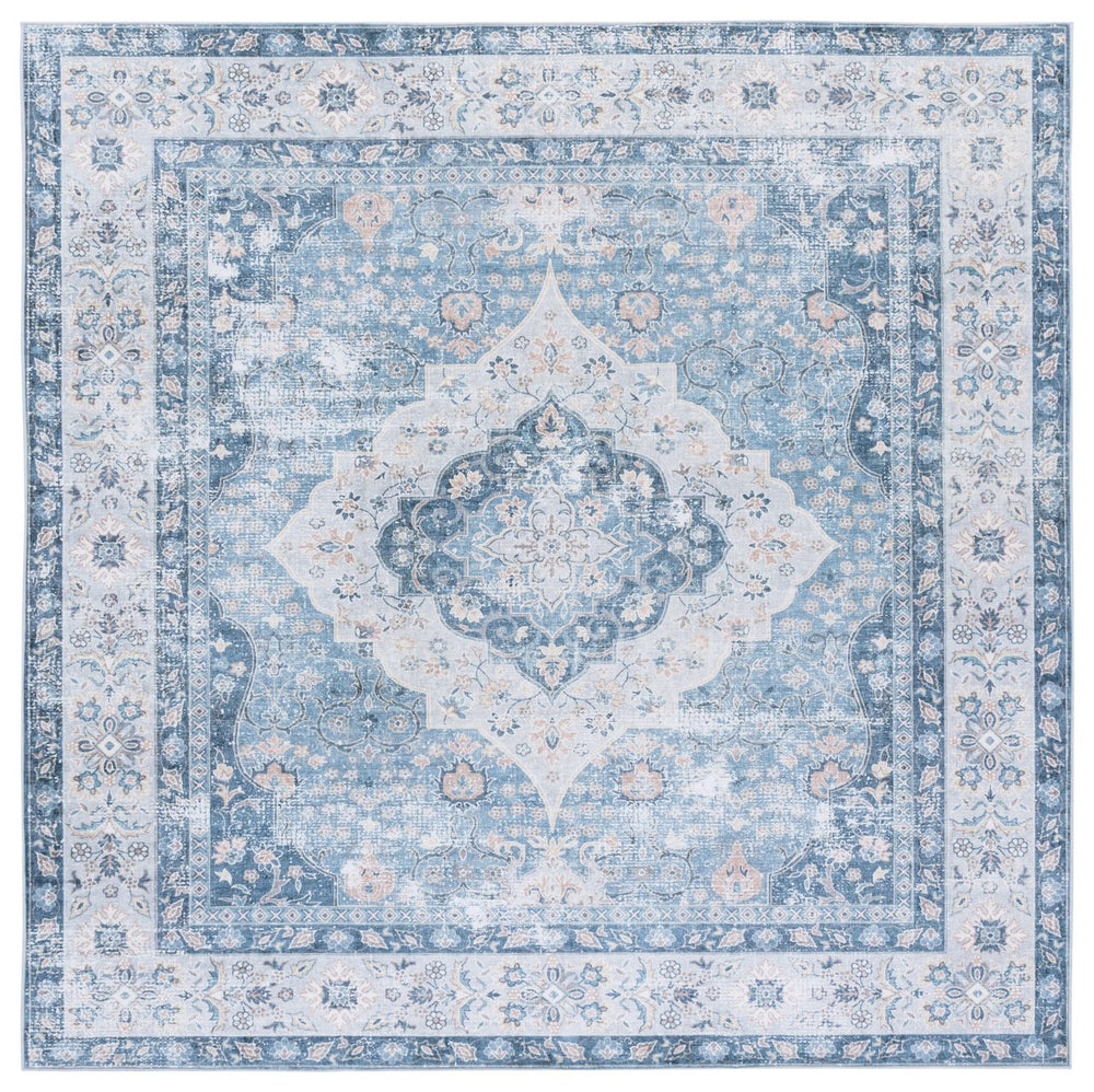Safavieh Arizona Elegant Area Rug Runner - Timeless Blue Design, Durable, Slip-resistant, Easy To Clean Blue ,Light Blue Polyester Arz320m-6sq