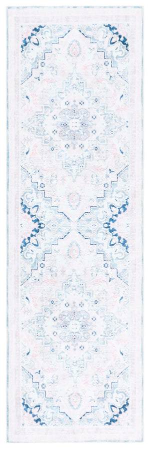 Safavieh Arizona 324 Power Loomed Traditional Rug Ivory / Aqua Polyester