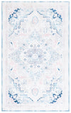 Safavieh Arizona 324 Power Loomed Traditional Rug Ivory / Aqua Polyester