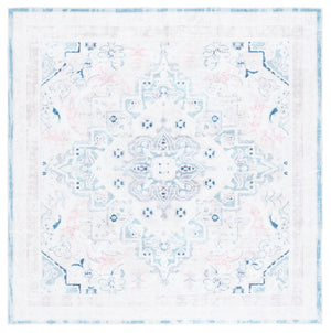 Safavieh Arizona 324 Power Loomed Traditional Rug Ivory / Aqua Polyester