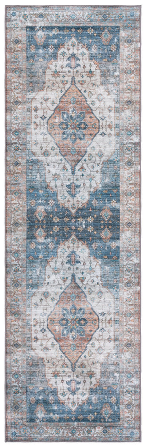 Safavieh Arizona Elegant Runner Rug - Timeless Light Brown And Blue Design For Stylish Hallways And Entryways Light Brown ,Blue Polyester Arz325t-28