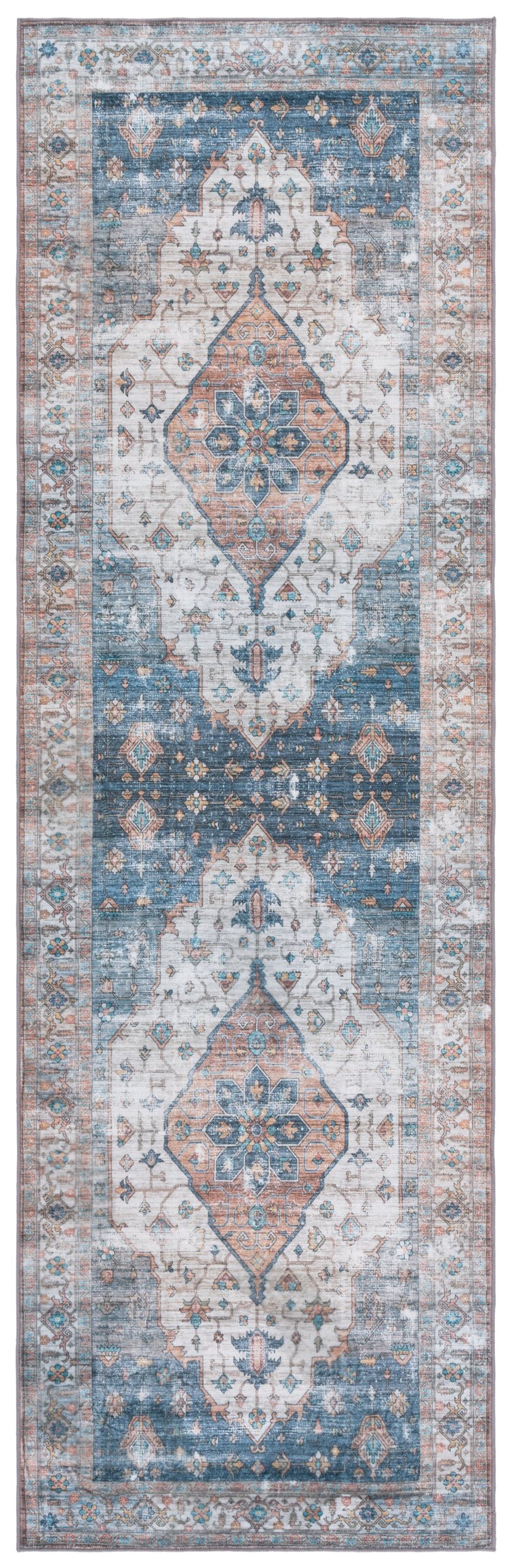Safavieh Arizona Exquisite Area Rug – Soft, Traditional Charm With Washable Design For Elegant Home Decor Light Brown ,Blue Polyester Arz325t-8
