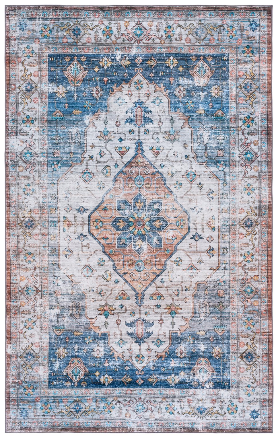 Safavieh Arizona Elegant Runner Rug - Timeless Light Brown And Blue Design For Stylish Hallways And Entryways Light Brown ,Blue Polyester Arz325t-6sq