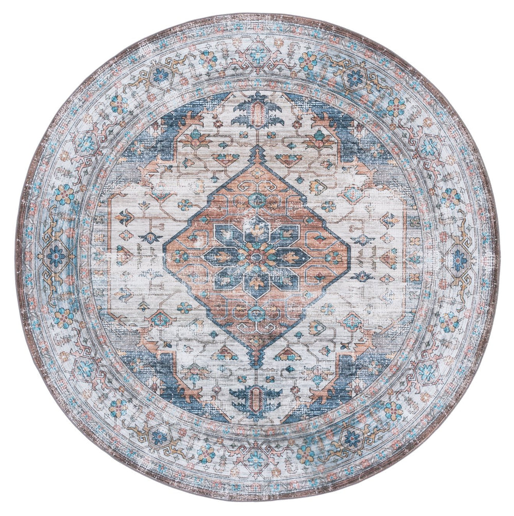 Safavieh Arizona Exquisite Area Rug – Soft, Traditional Charm With Washable Design For Elegant Home Decor Light Brown ,Blue Polyester Arz325t-8