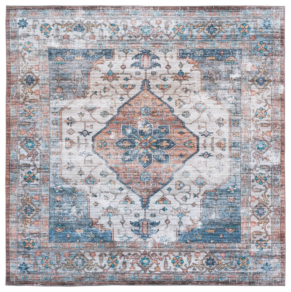 Safavieh Arizona Elegant Runner Rug - Timeless Light Brown And Blue Design For Stylish Hallways And Entryways Light Brown ,Blue Polyester Arz325t-6sq
