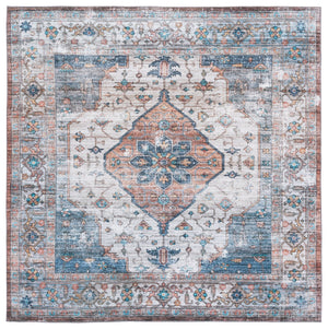 Safavieh Arizona Exquisite Area Rug – Soft, Traditional Charm With Washable Design For Elegant Home Decor Light Brown ,Blue Polyester Arz325t-8